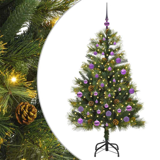 Artificial Hinged Christmas Tree with Cones Green 150 cm Artificial Hinged Christmas Tree with Cones Green 150 cm