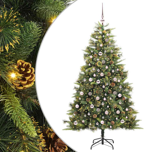 Artificial Hinged Christmas Tree with Cones Green 210 cm Artificial Hinged Christmas Tree with Cones Green 210 cm