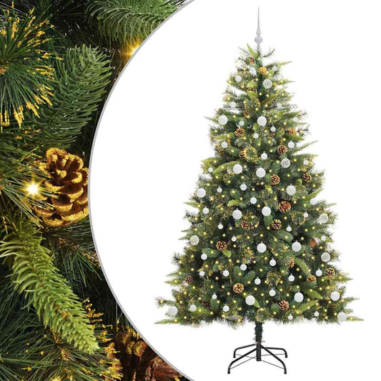 Artificial Hinged Christmas Tree with Cones Green 210 cm Artificial Hinged Christmas Tree with Cones Green 210 cm