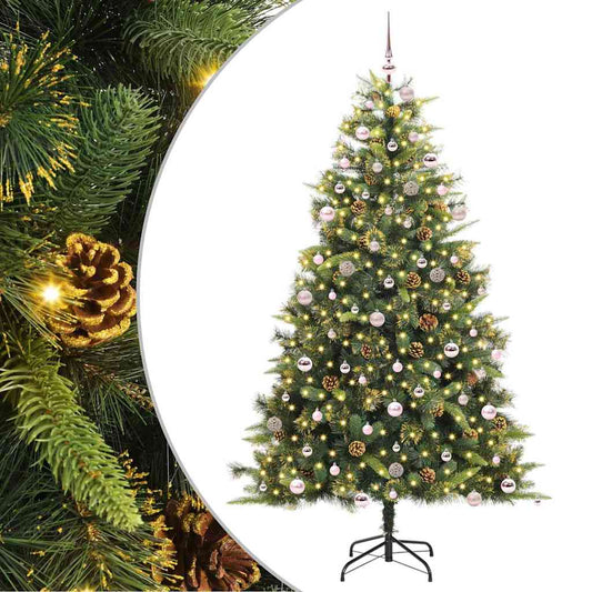 Artificial Hinged Christmas Tree with Cones Green 240 cm Artificial Hinged Christmas Tree with Cones Green 240 cm