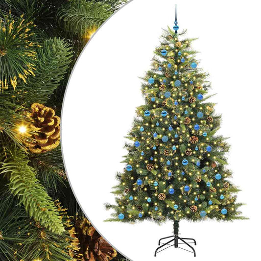 Artificial Hinged Christmas Tree with Cones Green 240 cm Artificial Hinged Christmas Tree with Cones Green 240 cm