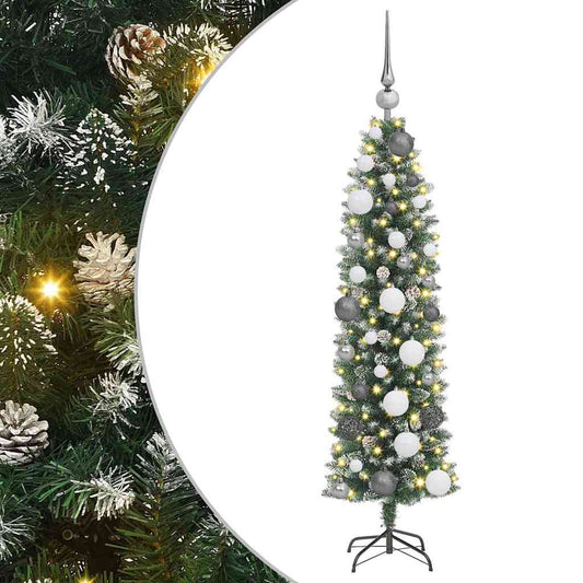 Artificial Slim Christmas Tree Green and White 120 cm Artificial Slim Christmas Tree Green and White 120 cm
