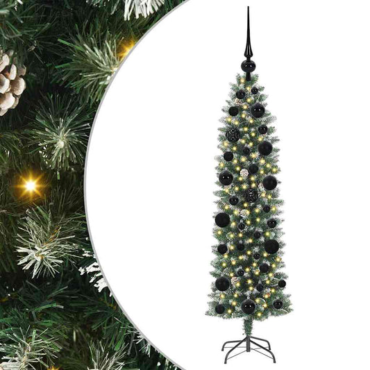 Artificial Slim Christmas Tree Green and White 120 cm Artificial Slim Christmas Tree Green and White 120 cm
