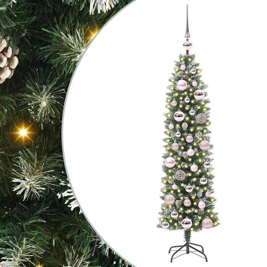 Artificial Slim Christmas Tree Green and White 120 cm Artificial Slim Christmas Tree Green and White 120 cm