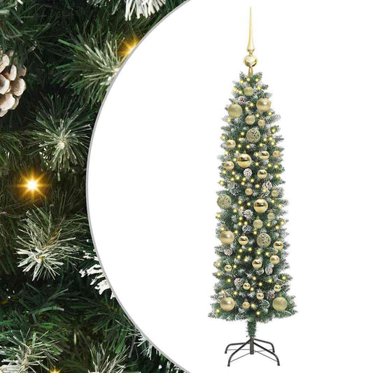 Artificial Slim Christmas Tree Green and White 120 cm Artificial Slim Christmas Tree Green and White 120 cm