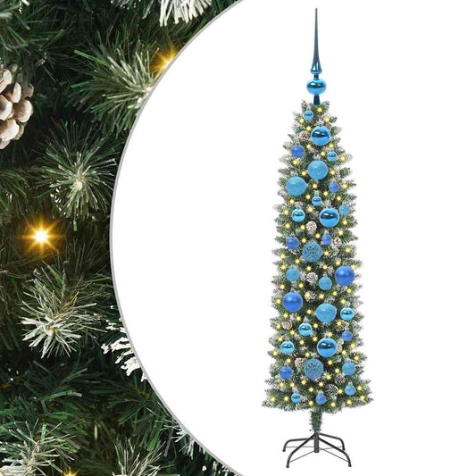 Artificial Slim Christmas Tree Green and White 120 cm Artificial Slim Christmas Tree Green and White 120 cm