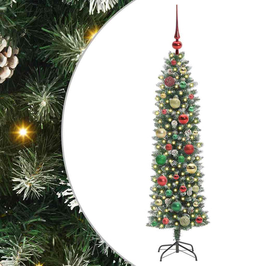 Artificial Slim Christmas Tree Green and White 120 cm Artificial Slim Christmas Tree Green and White 120 cm