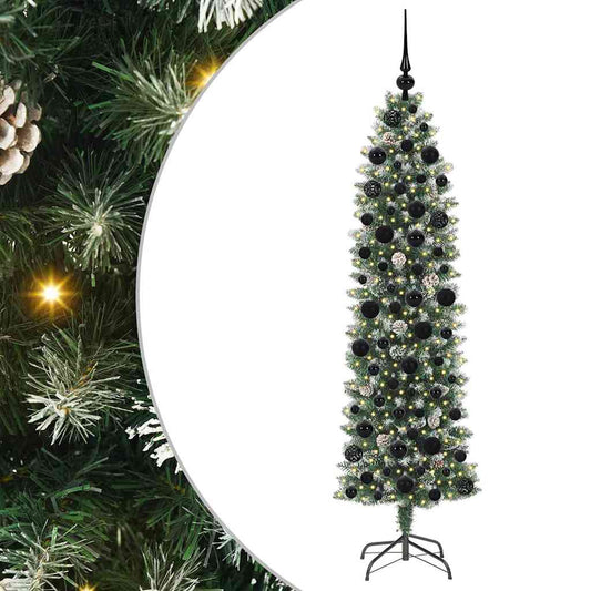 Artificial Slim Christmas Tree Green and White 180 cm Artificial Slim Christmas Tree Green and White 180 cm