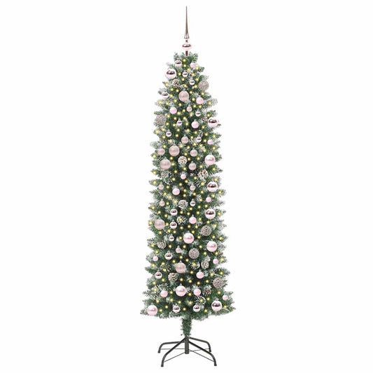 Artificial Slim Christmas Tree Green and White 180 cm Artificial Slim Christmas Tree Green and White 180 cm