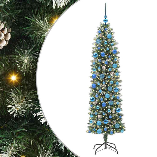 Artificial Slim Christmas Tree Green and White 180 cm Artificial Slim Christmas Tree Green and White 180 cm