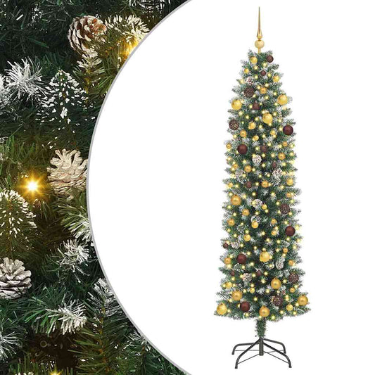 Artificial Slim Christmas Tree Green and White 210 cm Artificial Slim Christmas Tree Green and White 210 cm