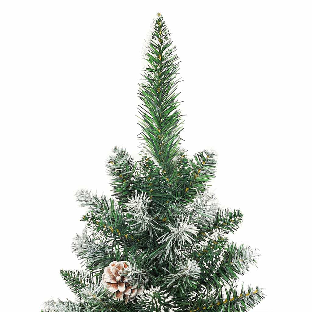 Artificial Slim Christmas Tree Green and White 210 cm