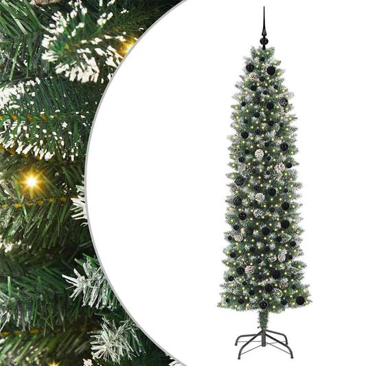 Artificial Slim Christmas Tree Green and White 210 cm Artificial Slim Christmas Tree Green and White 210 cm