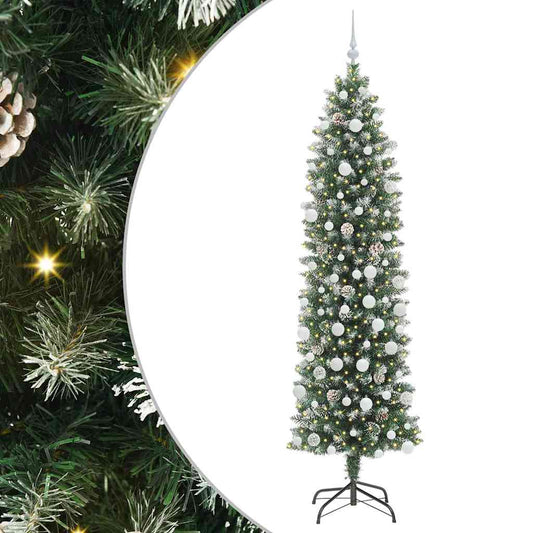 Artificial Slim Christmas Tree Green and White 210 cm Artificial Slim Christmas Tree Green and White 210 cm