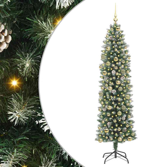 Artificial Slim Christmas Tree Green and White 210 cm Artificial Slim Christmas Tree Green and White 210 cm