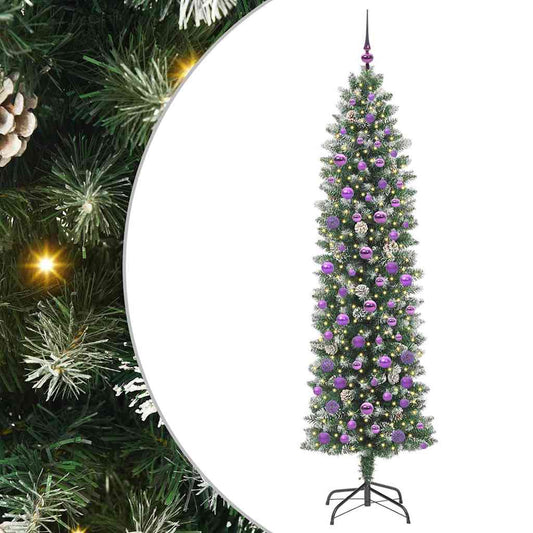 Artificial Slim Christmas Tree Green and White 210 cm Artificial Slim Christmas Tree Green and White 210 cm