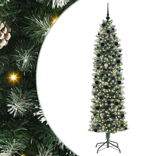 Artificial Slim Christmas Tree Green and White 240 cm Artificial Slim Christmas Tree Green and White 240 cm