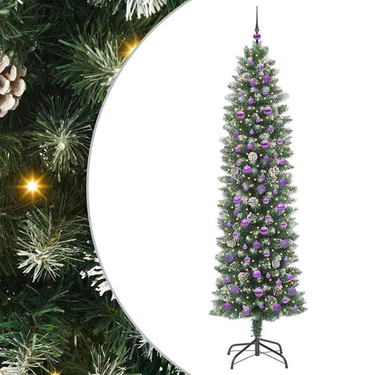 Artificial Slim Christmas Tree Green and White 240 cm Artificial Slim Christmas Tree Green and White 240 cm