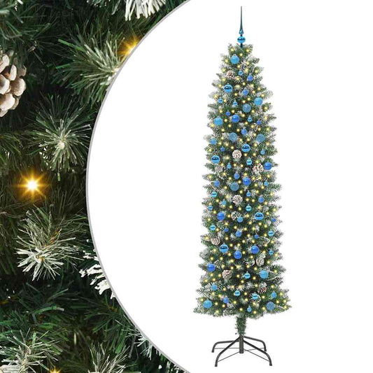 Artificial Slim Christmas Tree Green and White 240 cm Artificial Slim Christmas Tree Green and White 240 cm