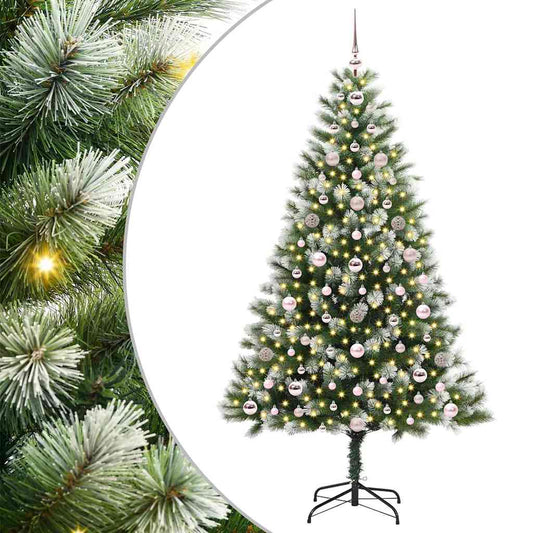 Artificial Hinged Christmas Tree with Flocked Snow 180 cm Artificial Hinged Christmas Tree with Flocked Snow 180 cm