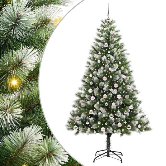 Artificial Hinged Christmas Tree with Flocked Snow 300 LEDs Artificial Hinged Christmas Tree with Flocked Snow 300 LEDs