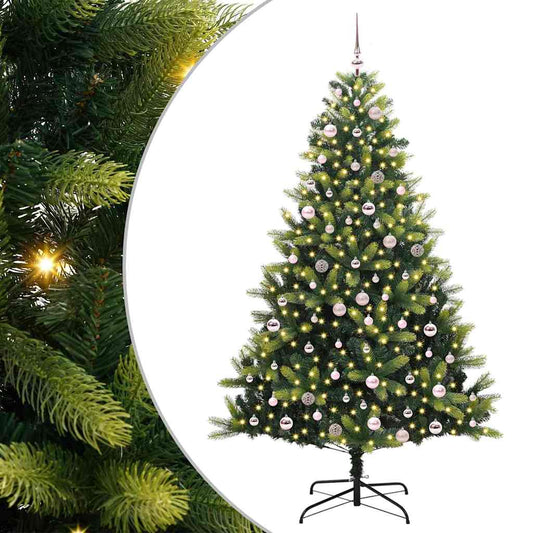 Artificial Hinged Christmas Tree 300 LEDs Green 240 cm Artificial Hinged Christmas Tree 300 LEDs Green 240 cm