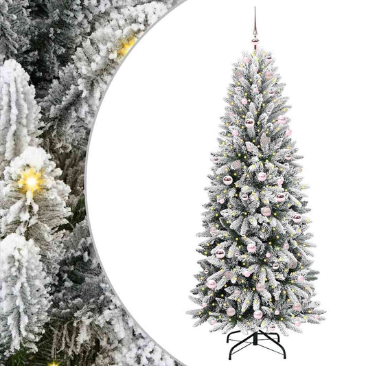 Artificial Christmas Tree with 300 LEDs with Stand White 210 cm Artificial Christmas Tree with 300 LEDs with Stand White 210 cm