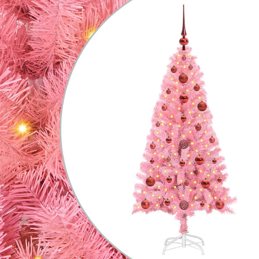 Christmas Tree with 150 LEDs with Stand Pink 120 cm PVC Christmas Tree with 150 LEDs with Stand Pink 120 cm PVC