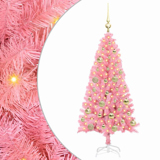 Christmas Tree with 150 LEDs with Stand Pink 120 cm PVC Christmas Tree with 150 LEDs with Stand Pink 120 cm PVC