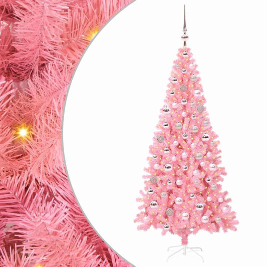 Christmas Tree with 300 LEDs with Stand Pink 180 cm PVC Christmas Tree with 300 LEDs with Stand Pink 180 cm PVC