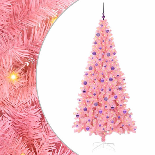 Christmas Tree with 300 LEDs with Stand Pink 210 cm PVC Christmas Tree with 300 LEDs with Stand Pink 210 cm PVC