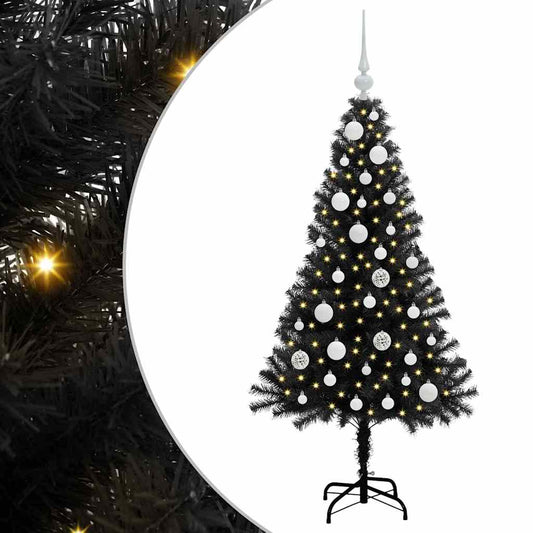 Christmas Tree with 150 LEDs with Stand Black 120 cm PVC Christmas Tree with 150 LEDs with Stand Black 120 cm PVC