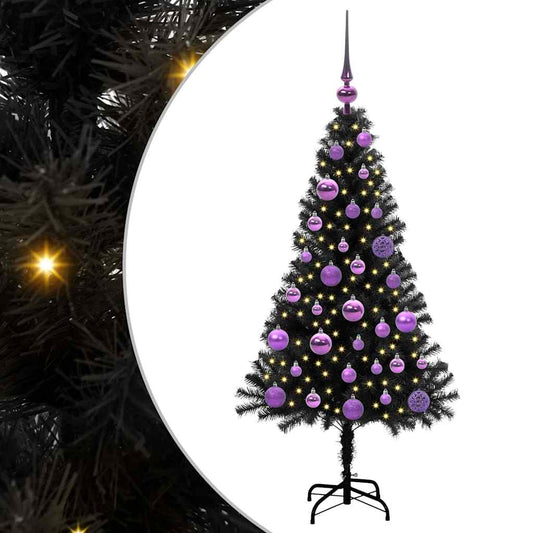 Christmas Tree with 150 LEDs with Stand Black 120 cm PVC Christmas Tree with 150 LEDs with Stand Black 120 cm PVC