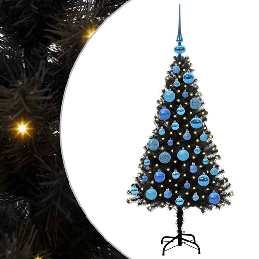 Christmas Tree with 150 LEDs with Stand Black 120 cm PVC Christmas Tree with 150 LEDs with Stand Black 120 cm PVC