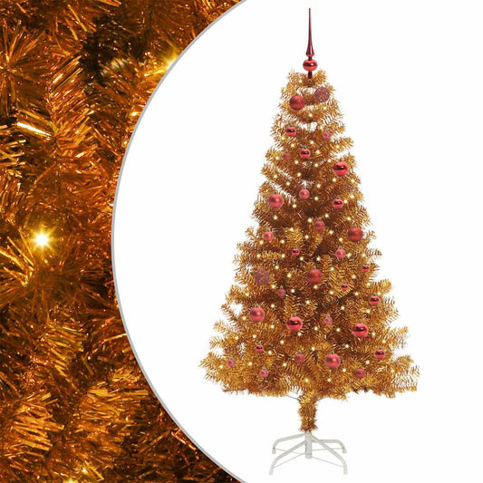 Christmas Tree with LED Light Gold 150 cm PET and Steel Christmas Tree with LED Light Gold 150 cm PET and Steel