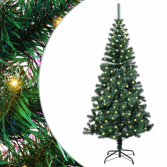 Artificial Pre-lit Christmas Tree Green 120 cm PVC and Metal Artificial Pre-lit Christmas Tree Green 120 cm PVC and Metal