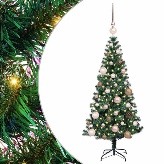 Artificial Pre-lit Christmas Tree Green 120 cm PVC and Metal Artificial Pre-lit Christmas Tree Green 120 cm PVC and Metal