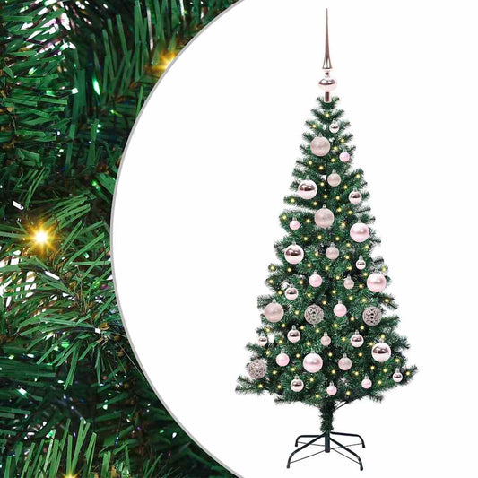Artificial Pre-lit Christmas Tree Green 120 cm PVC and Metal Artificial Pre-lit Christmas Tree Green 120 cm PVC and Metal