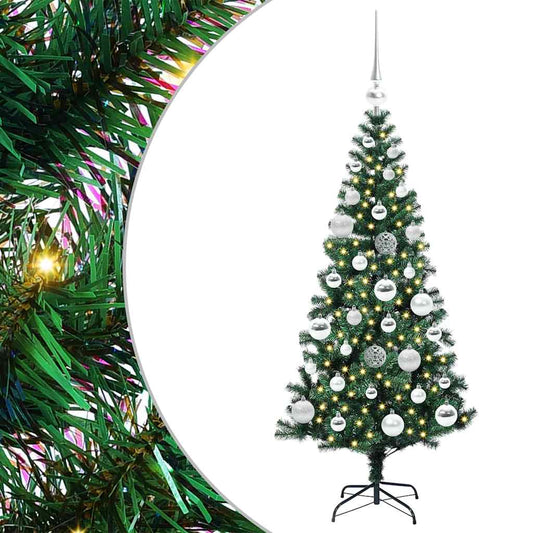 Artificial Pre-lit Christmas Tree Green 120 cm PVC and Metal Artificial Pre-lit Christmas Tree Green 120 cm PVC and Metal