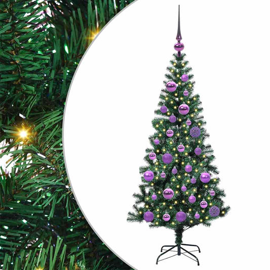 Artificial Pre-lit Christmas Tree Green 120 cm PVC and Metal Artificial Pre-lit Christmas Tree Green 120 cm PVC and Metal