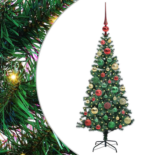 Artificial Pre-lit Christmas Tree Green 120 cm PVC and Metal Artificial Pre-lit Christmas Tree Green 120 cm PVC and Metal