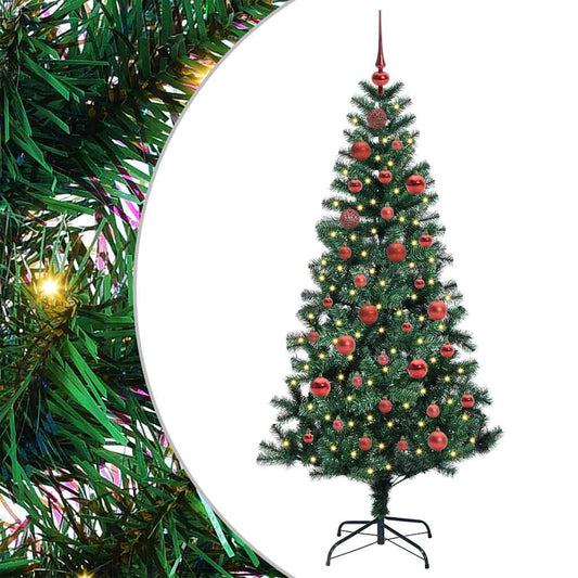 Artificial Pre-lit Christmas Tree Green 150 cm PVC and Metal Artificial Pre-lit Christmas Tree Green 150 cm PVC and Metal