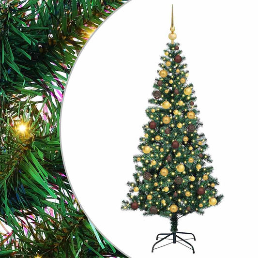 Artificial Pre-lit Christmas Tree Green 180 cm PVC and Metal Artificial Pre-lit Christmas Tree Green 180 cm PVC and Metal