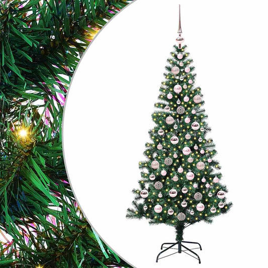 Artificial Pre-lit Christmas Tree Green 180 cm PVC and Metal Artificial Pre-lit Christmas Tree Green 180 cm PVC and Metal