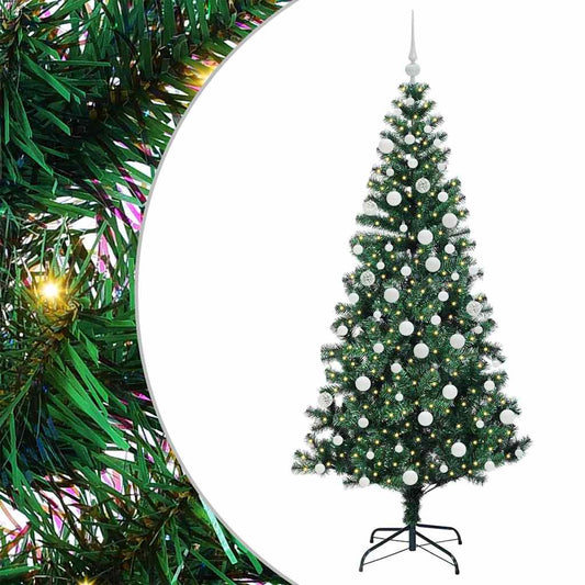 Artificial Pre-lit Christmas Tree Green 180 cm PVC and Metal Artificial Pre-lit Christmas Tree Green 180 cm PVC and Metal