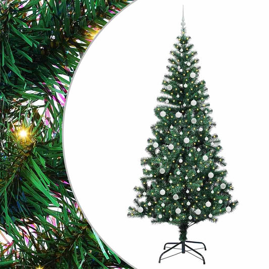 Artificial Pre-lit Christmas Tree Green 240 cm PVC and Metal Artificial Pre-lit Christmas Tree Green 240 cm PVC and Metal