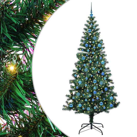 Artificial Pre-lit Christmas Tree Green 240 cm PVC and Metal Artificial Pre-lit Christmas Tree Green 240 cm PVC and Metal