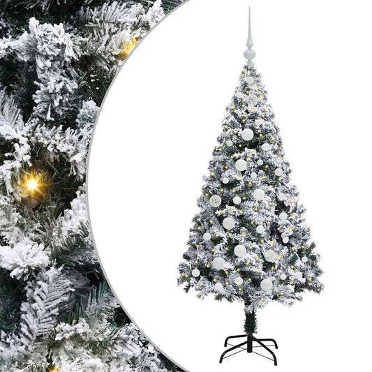 Artificial Christmas Tree with 150 LEDs with Stand White 150 cm Artificial Christmas Tree with 150 LEDs with Stand White 150 cm