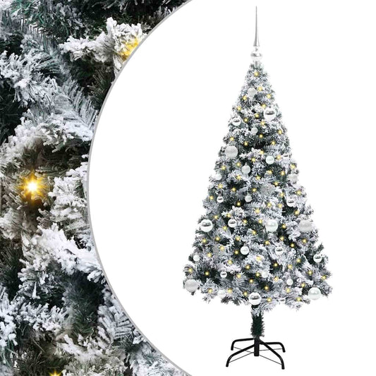 Artificial Christmas Tree with 150 LEDs with Stand White 150 cm Artificial Christmas Tree with 150 LEDs with Stand White 150 cm