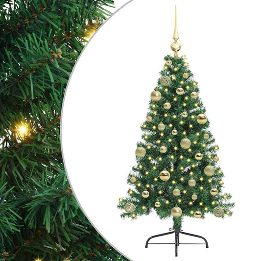 Artificial Pre-lit Christmas Tree Green 120 cm PVC Artificial Pre-lit Christmas Tree Green 120 cm PVC